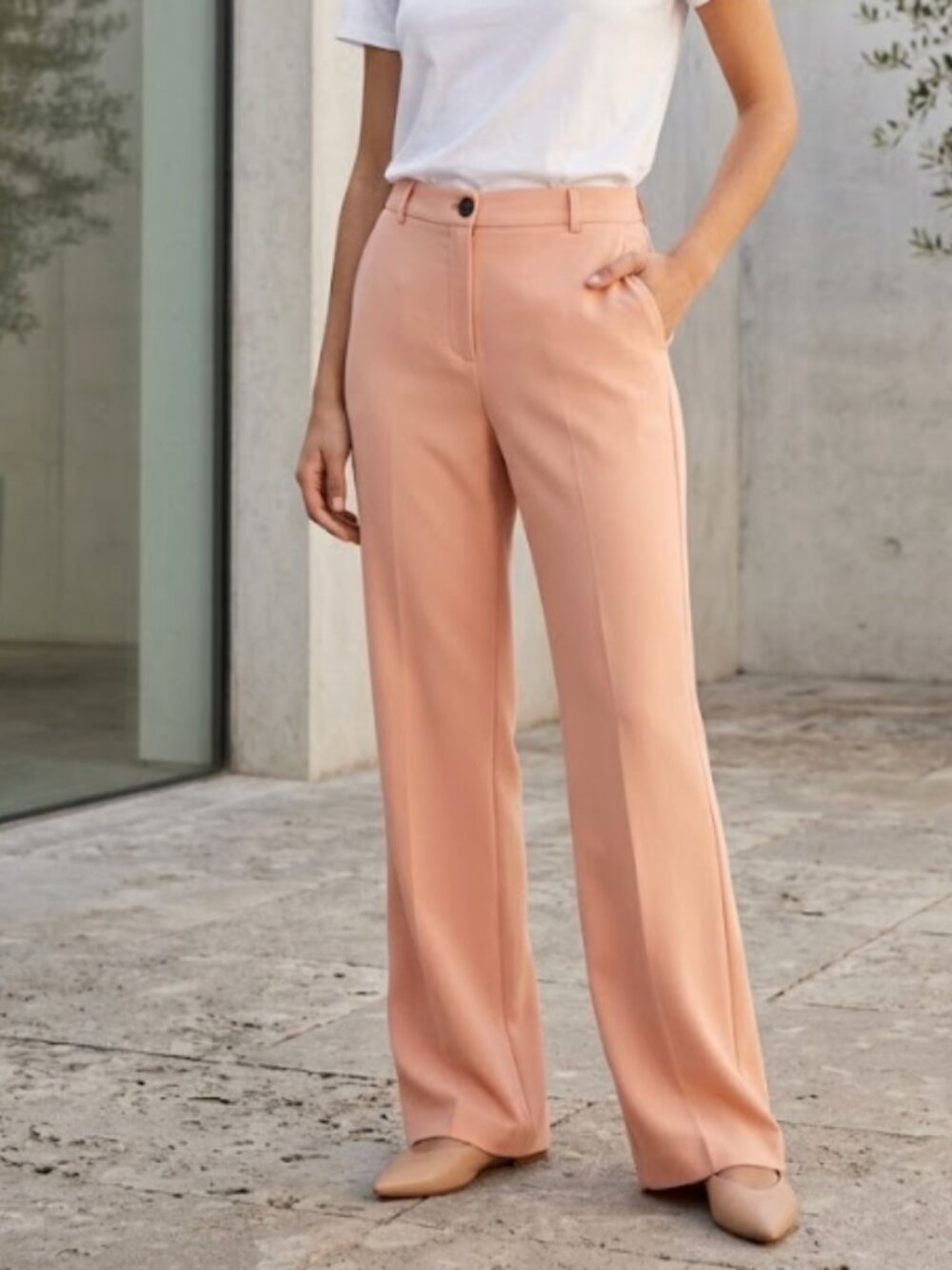 ASOS | Straight Leg Trouser Pants in Blush Pink | Size 8